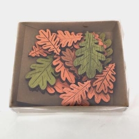 Green Orange Wooden Oak Leaves