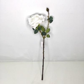 White Dried Rose 40cm