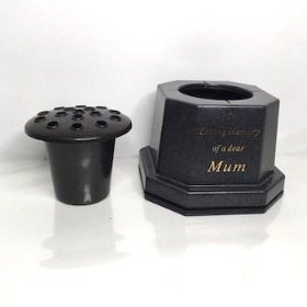Black In Loving Memory Mum Memorial Pot 