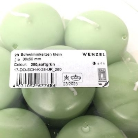 Soft Green Floating Candles x 28