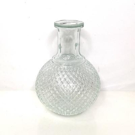 Textured Glass Bottle Vase 15cm