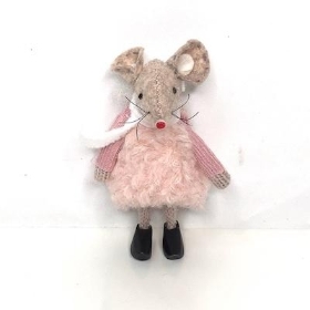 Pink Mouse In Clogs 11cm