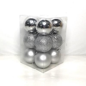 Silver Bauble 6cm x 12