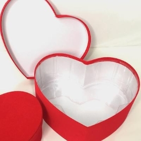 Red Velvet Heart Hat Box Set Of 2