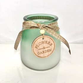 Green Frosted Vase 13cm