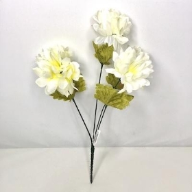 Ivory Ball Mum Bush 37cm