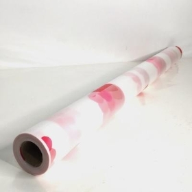 Frosted Red Hearts Cellophane 50m