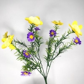 Narcissus And Purple Daisy Bush 35cm