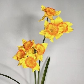 Yellow Orange Daffodil Spray 63cm