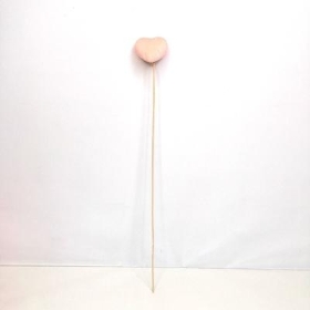 Peach Felt Heart Pick x 25