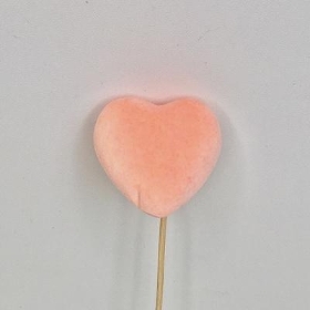 Peach Felt Heart Pick x 25