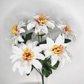 Ivory Zinnia Bush 33cm