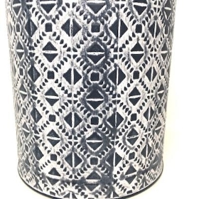 Navy Mosaic Milk Churn 25cm