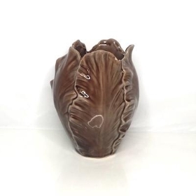 Brown Leaf Ceramic Vase 19cm