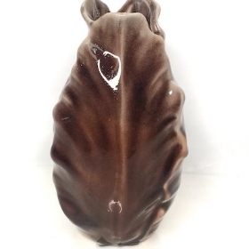 Brown Leaf Ceramic Vase 15cm