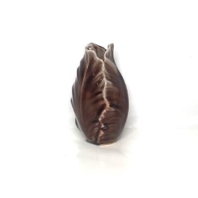 Brown Leaf Ceramic Vase 15cm