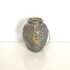 Grey Logan Tealight Holder 13cm