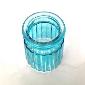 Pale Blue Striped Oscar Vase 12cm