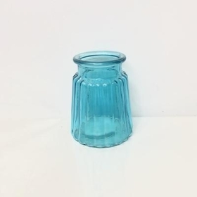 Pale Blue Striped Oscar Vase 12cm