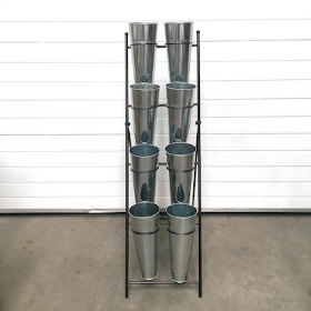 Black 8 Bucket Display Stand 134cm