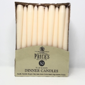 Ivory Tapered Candle 25cm x 50