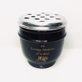 Black Metal In Loving Memory Wife Pot 15cm