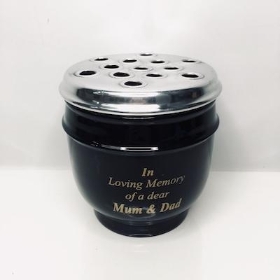Black Metal In Loving Memory Mum And Dad Pot 15cm