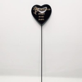 Grandad Black Heart Stick 34cm