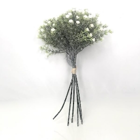 Small White Frosted Gyp Bundle 32cm