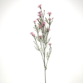 Pink Flocked Thistle Spray 80cm