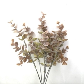 Brown Flocked Eucalyptus Bush 35cm