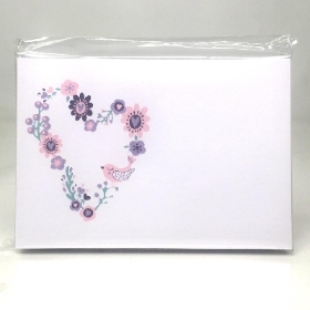 Flowers And Bird Heart Small Florists Card Pack Of 50