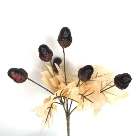 Ivory Autumn Acorn Bush 30cm