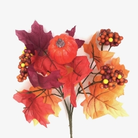 Orange Red Autumn Pumpkin Bush 31cm