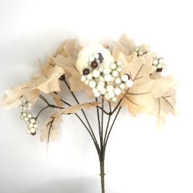 Ivory Autumn Pumpkin Bush 31cm