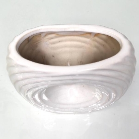 White Ceramic Circle Vase 18cm
