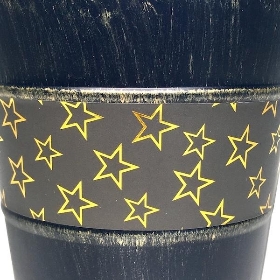 Navy Metal Twinkle Pot 12.5cm