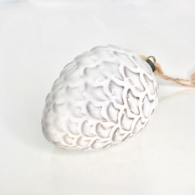 Mottled Ceramic Hanging Pinecone 9cm