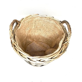Lined Wicker Planter Basket 25cm