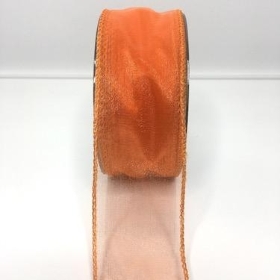 Orange Organza Ribbon 50mm