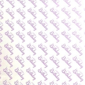 Lilac Happy Birthday Cellophane 100m