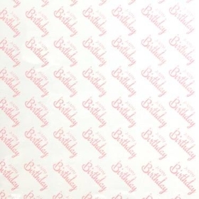 Pink Happy Birthday Cellophane 100m