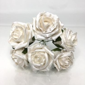 Pearl White Foam Rose 6cm x 6