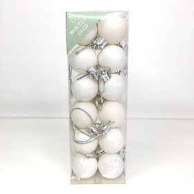 White Bauble 3cm x 24