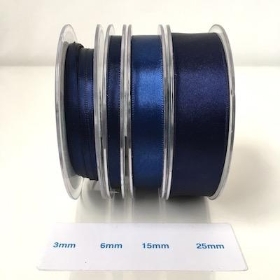 Navy Blue Satin Ribbon 15mm