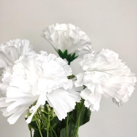 White Carnation Bush 32cm