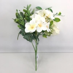 Ivory Open Peony Bush 25cm