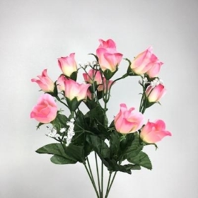 Pink Mini Rosebud Bush 32cm