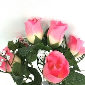 Pink Rosebud Bush 31cm