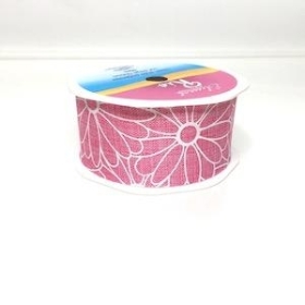 Pink Rio Floral Ribbon 38mm